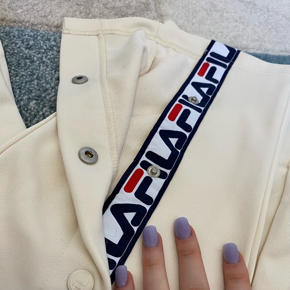 FILA Cream Button Down Track Pants - Picture 5 of 7